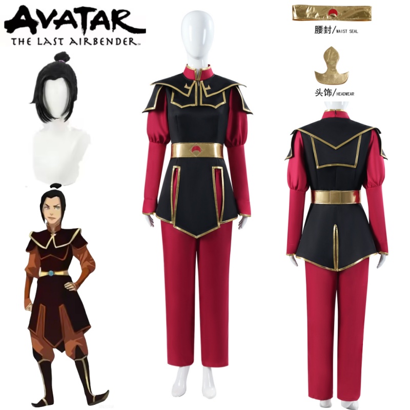 Cosplay Avatar Anime - Kostium Cosplay Azula Czerwony Strój Nakrycie