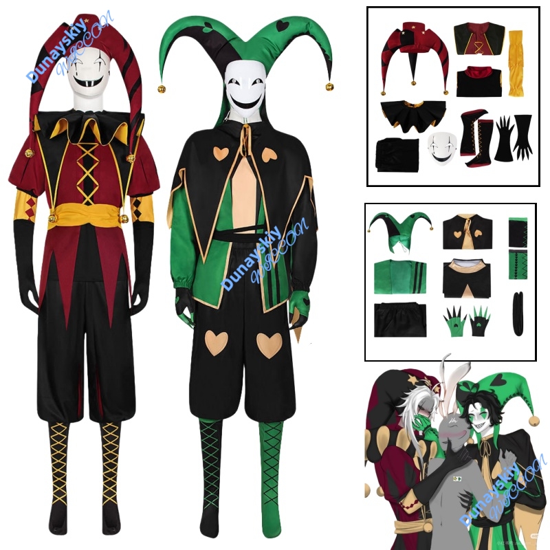 Anime Cosplay Expo 2025 - Męski Strój Klauna Pierrot z Cyrku