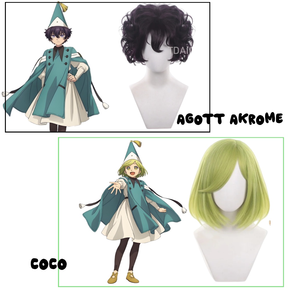 Cosplay Anime Black Hair - Peruka Cosplay Wiedźmy z Atelier Agott