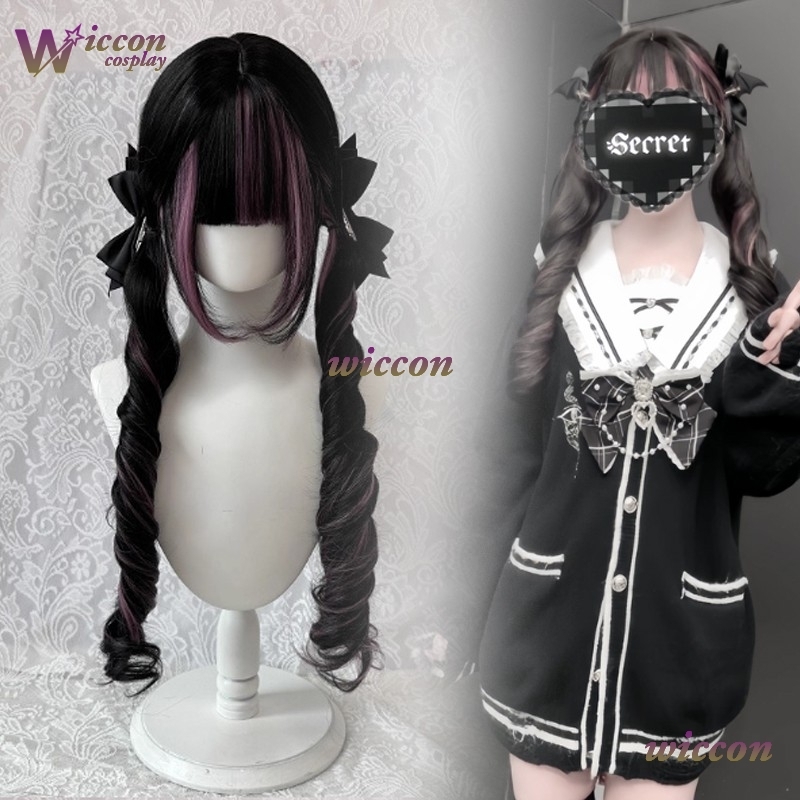 Komiks ‌ Czarna peruka z różow – Cosplay Anime Black Hair recenzja i cena