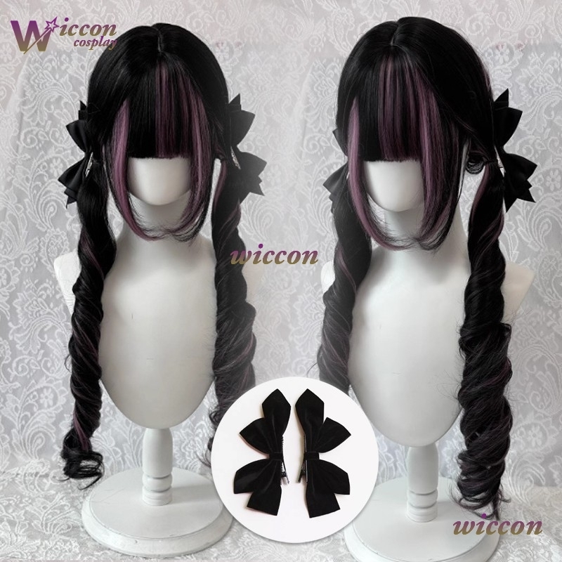 Komiks ‌ Czarna peruka z różow – Cosplay Anime Black Hair recenzja i cena